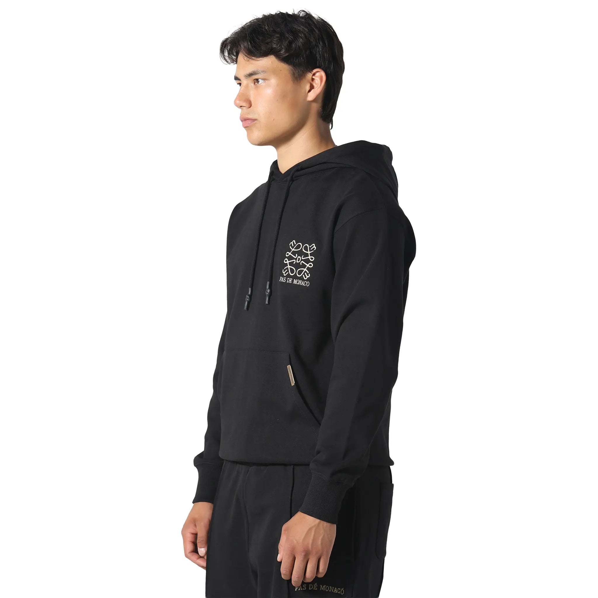 Front Side View of Pas De Monaco Prestige Black Hoodie 5060615213740